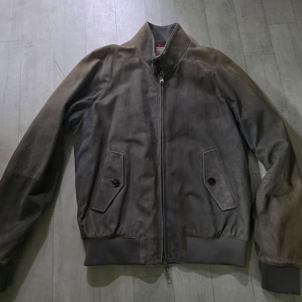 바라쿠타 g9 스웨이드 해링턴 자켓 40