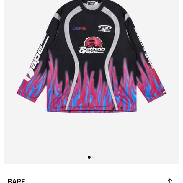 Bape 베이프 플레임 풋볼져지 블랙 M