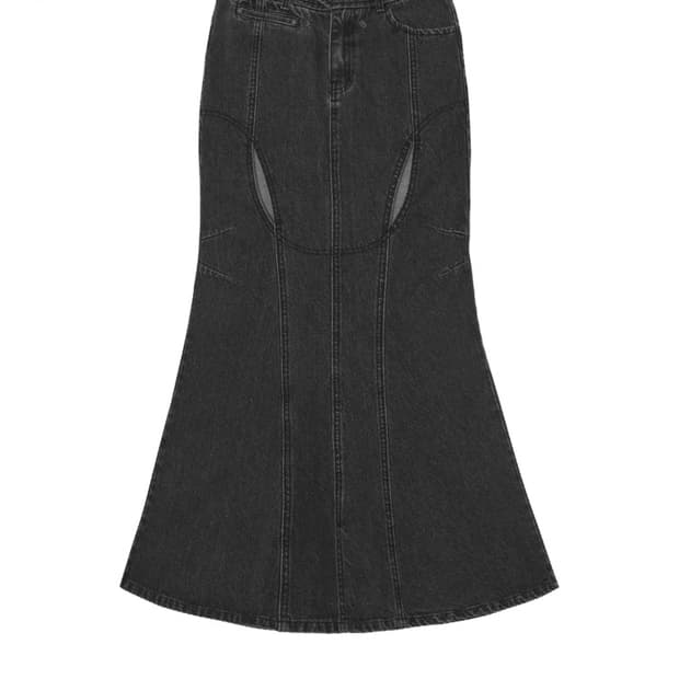오호스 머메이드 슬릿 스커트 Mermaid Slit Denim Skirt
