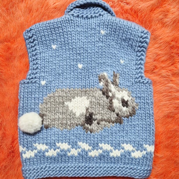 FAB 캐나다 토끼 패턴 코위찬 베스트 키즈120