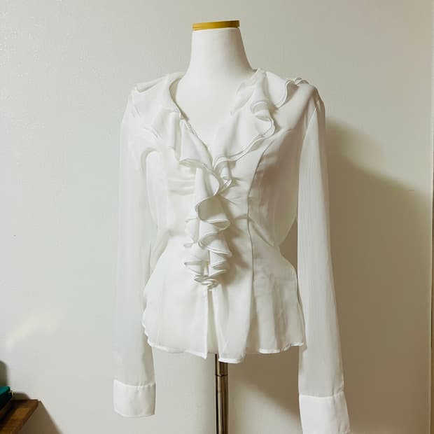 naracamicie 쉬폰 블라우스 프릴블라우스 일본빈티지