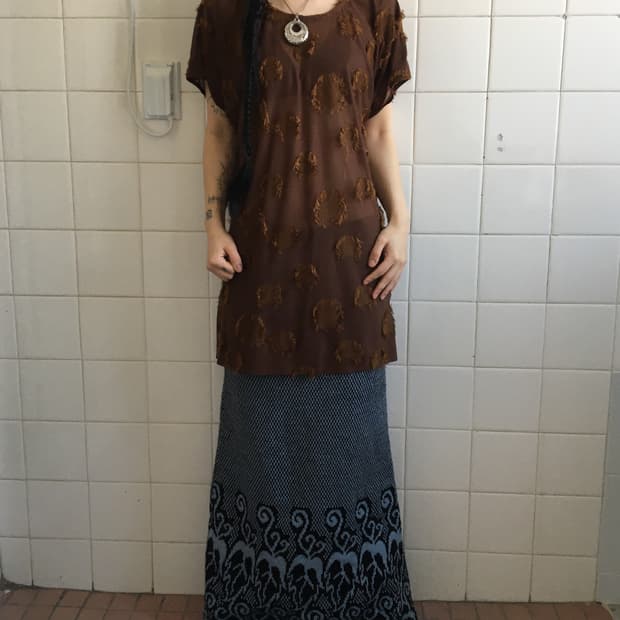 Dot pattern t shirt onepiece