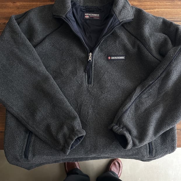 아베크롬비 하프 집업 플리스 풀오버