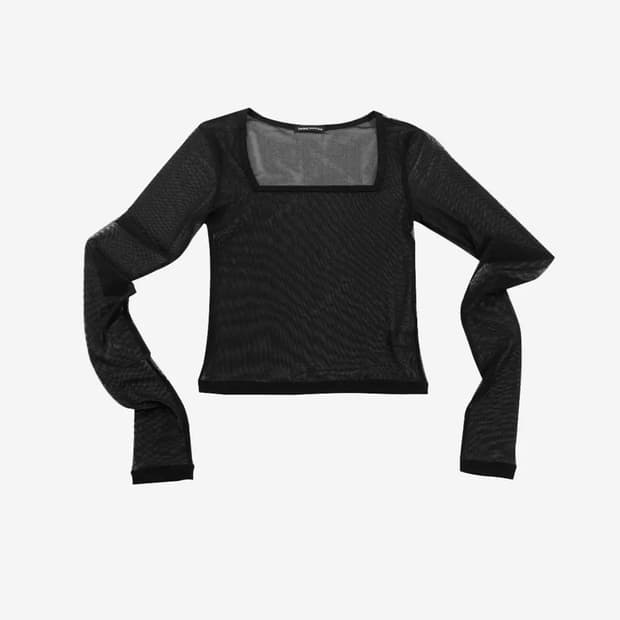 달링유어배드 SQUARE MESH TOP(2WAY) #BLACK