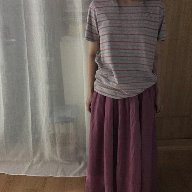 011. pink striped tee
