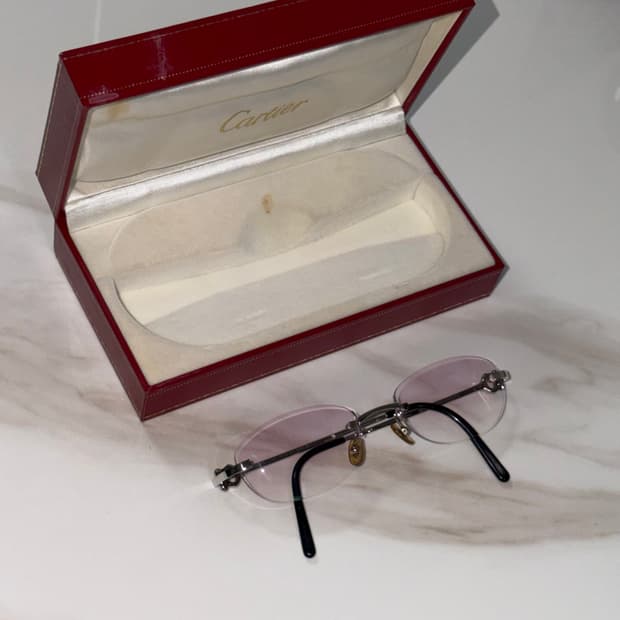 (OS) Cartier 까르띠에 빈티지 말발굽 무테 안경 은장