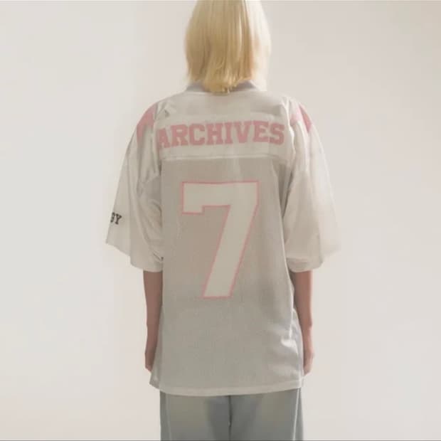 2000아카이브스 풋볼 티 핑크