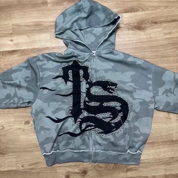 트랩스타 자수 후드집업