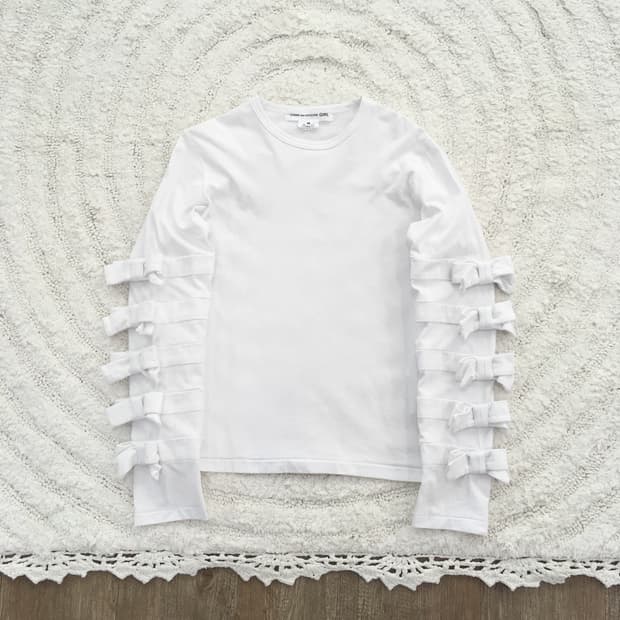 꼼데가르송 걸 멀티리본 탑