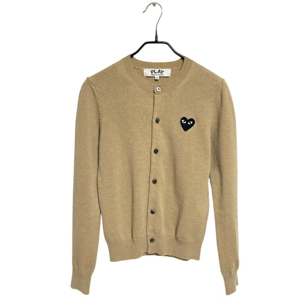 꼼데가르송 플레이 여성 라운드넥 가디건 베이지