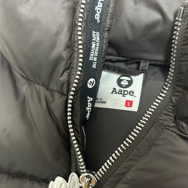 Aape 아플리케 패딩 브라운 l