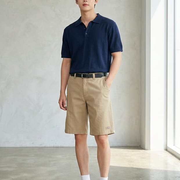 디키즈(Dickies) 100% 코튼 치노 반바지 TAN