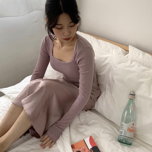 오이니 MADE 벨라 크롭탑 (모브) Bella crop top