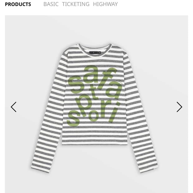 사파리스팟 1/2 Ticketing Stripe Border Tee