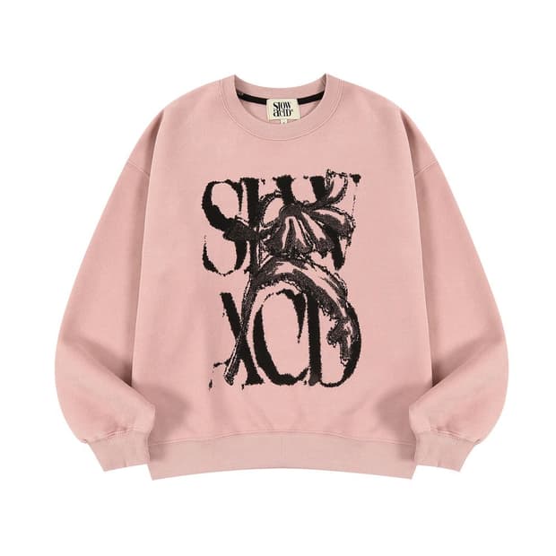 슬로우애시드 피치스킨 스웨트셔츠 더스티핑크 앤팀 의주 손민수