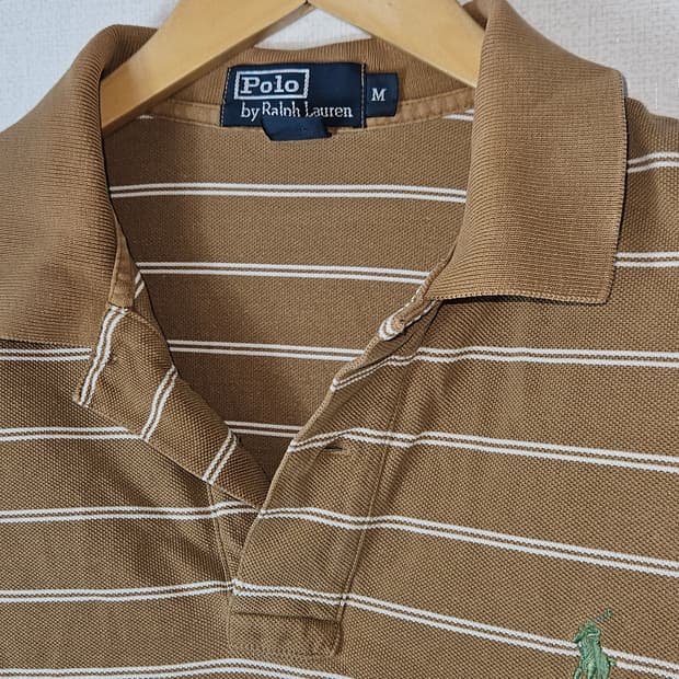 폴로 랄프로렌 브라운 카라반팔티 피케티 코튼 클래식 M