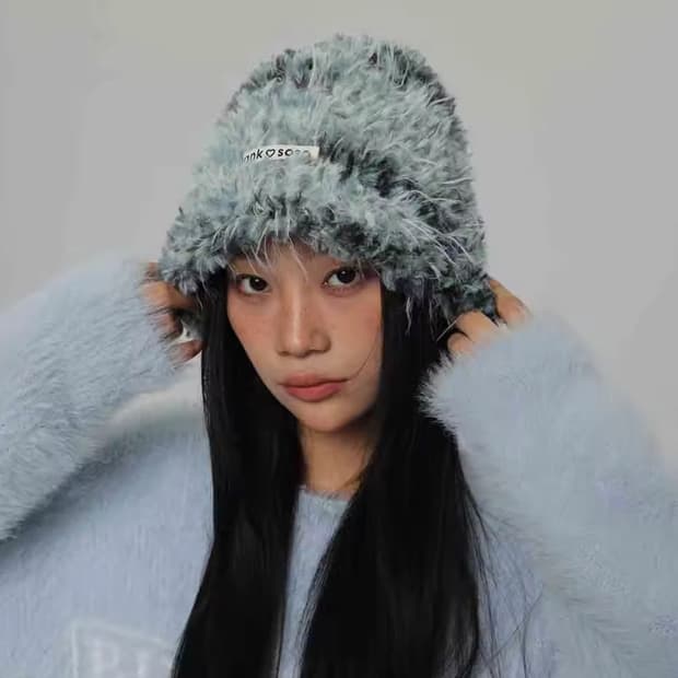 [새상품] furry boucle beanie 퍼 부클 비니 y2k