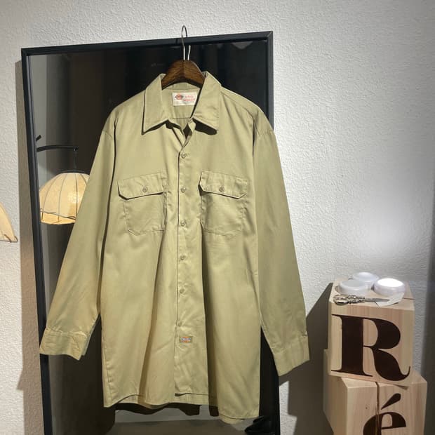 디키즈 베이지 워크셔츠 L