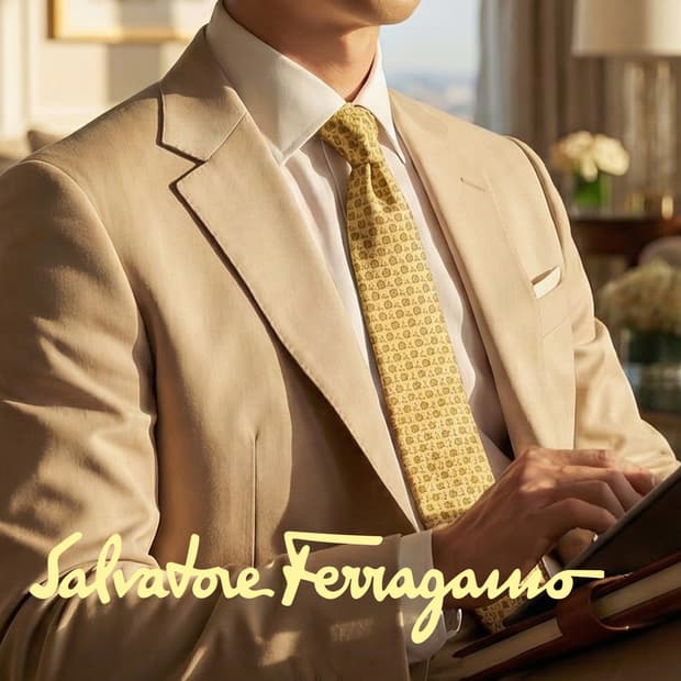 살바토레 페라가모 실크 패턴 넥타이 9.7cm A등급 k2018