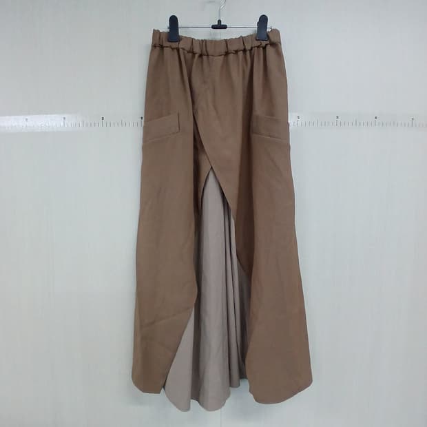 언발란스 랩 스타일 롱 스커트