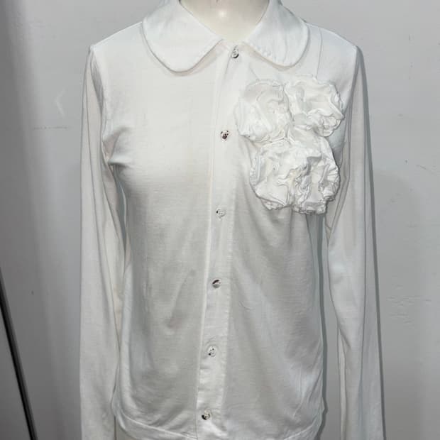 꼼데가르송 트리콧 코사지 블라우스