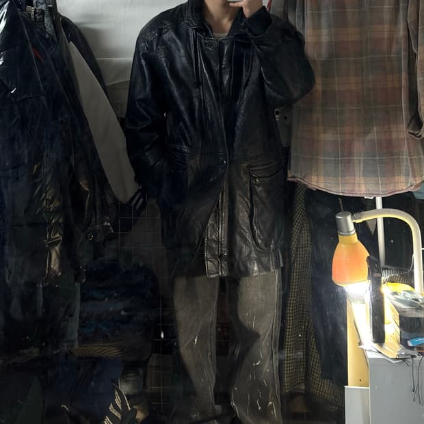 Japanese Sheepskin 레더 코트 자켓 L