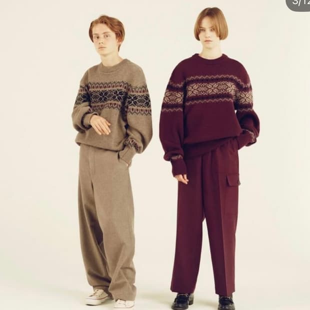 헤릴(herill) 블랙쉽 스노우 노르딕 니트