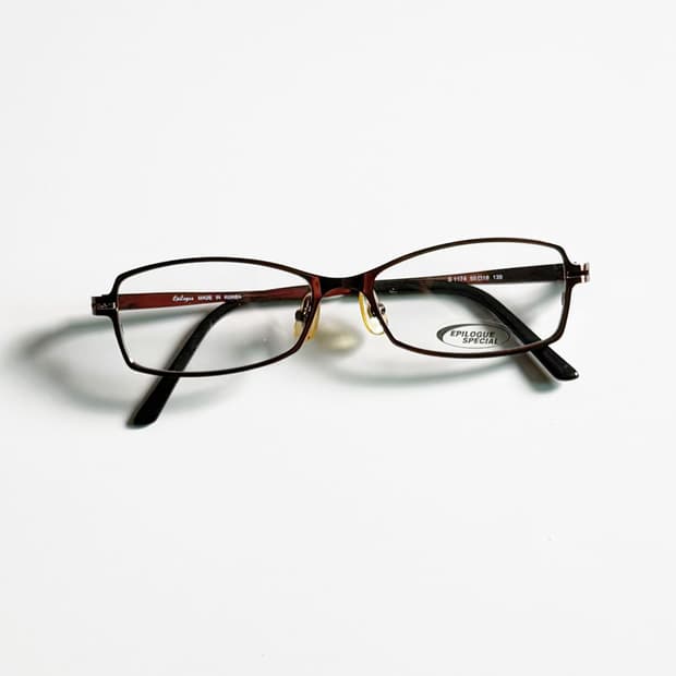 EPILOGUE 브라운 슬림 스퀘어 메탈 빈티지 안경