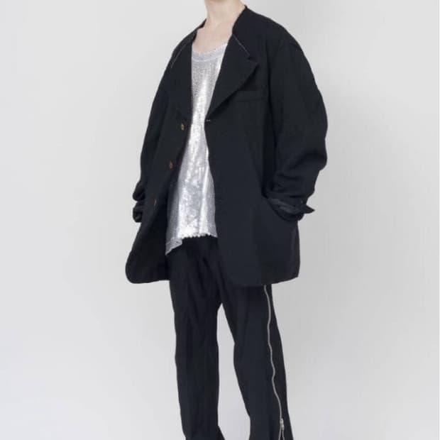 24aw 블랙 꼼데가르송 zip 팬츠 m
