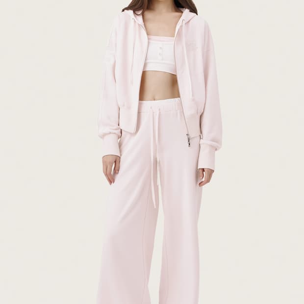 클리시어 후드집업 세트 소프트 더블 웨이스트 팬츠 / 소프트 후드집업