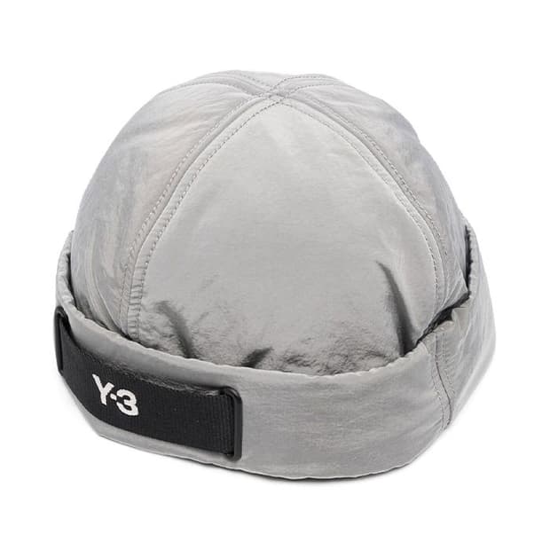 23SS Y-3 와이쓰리 로고 자수 나일론 실버 그레이 비니