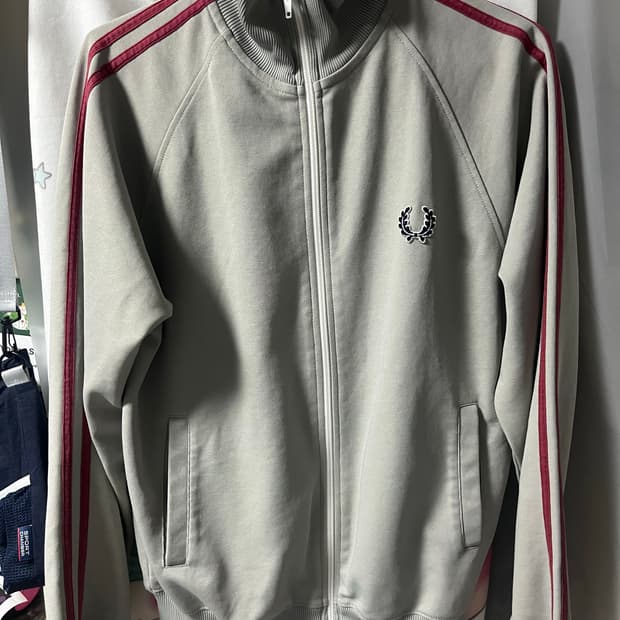 프레드페리 져지 트랙탑 그레이 S