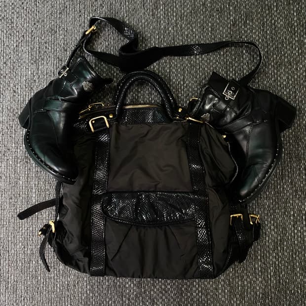 KUHO] Python Detail Black Buckle VKei