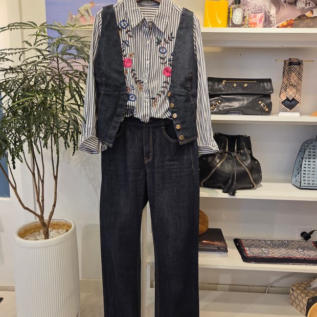 쥬시쥬디 인디고 진 청바지