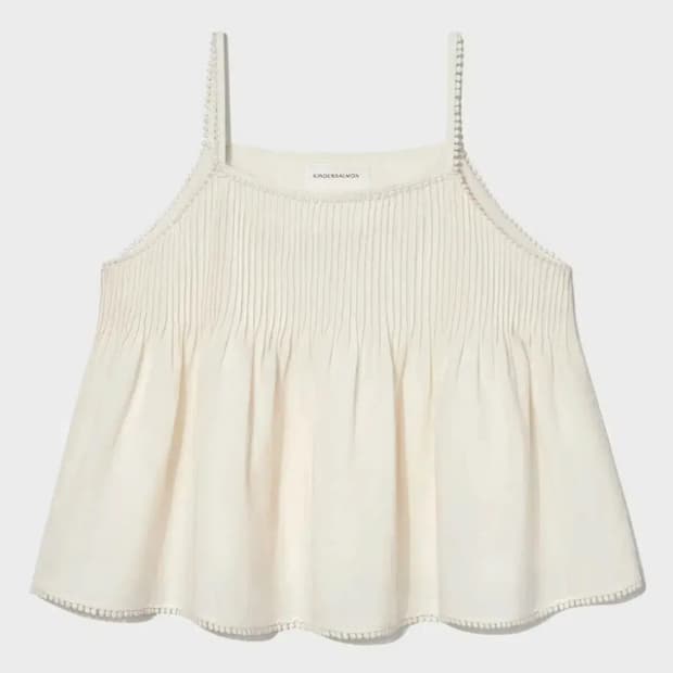 [킨더살몬] Pintuck Lace Sleeveless Top (크림)