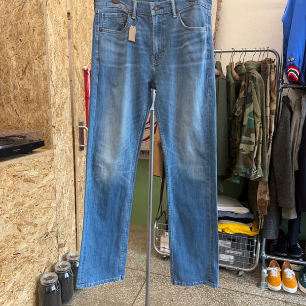 리바이스 505 블랭크탭 워싱 데님 팬츠