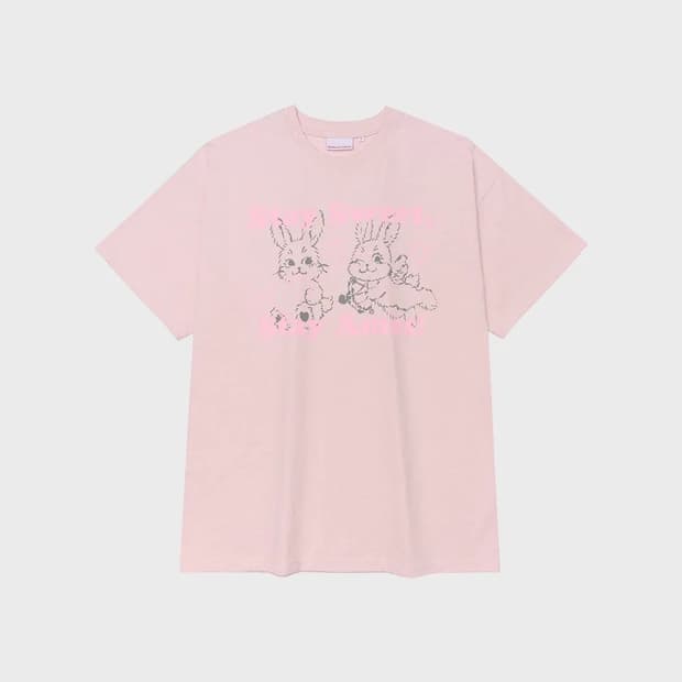 (새것컨디션) 아메스 SWEET RABBIT TEE PINK