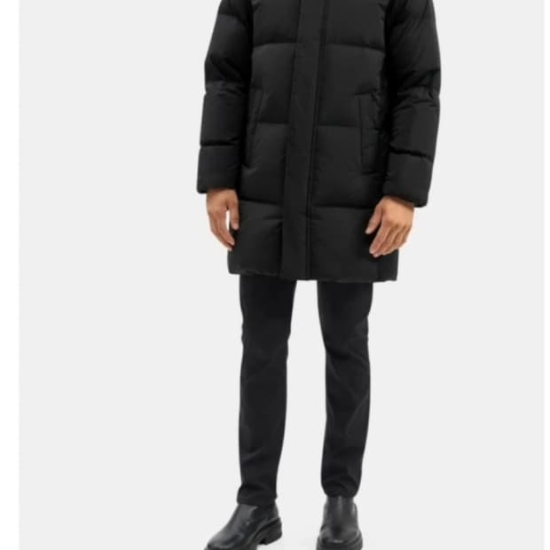 띠어리 롱패딩 블랙 xs(95-슬림100)