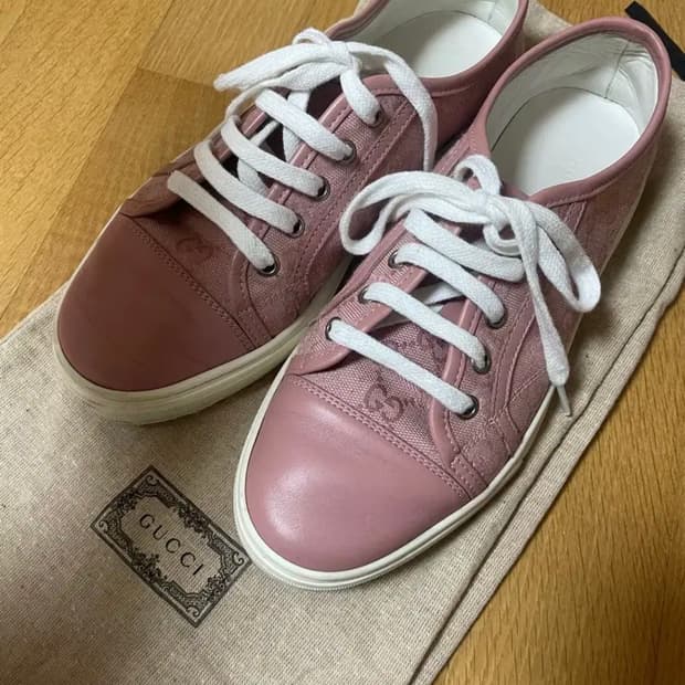 구찌 GG캔버스 로우탑 핑크