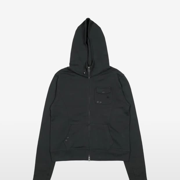 TCM easy pocket hooded zip-up (charcol)