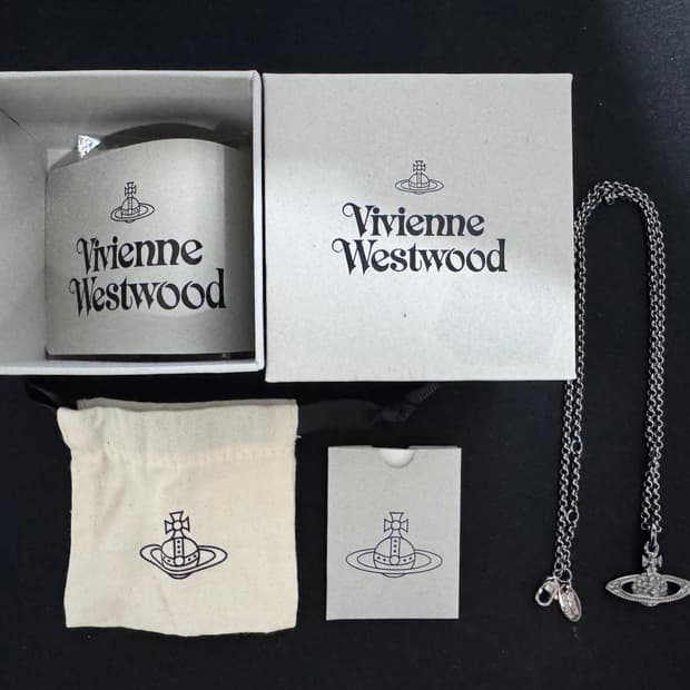 비비안 웨스트우드 미니 바스 릴리프 펜던트 실버 건 메탈