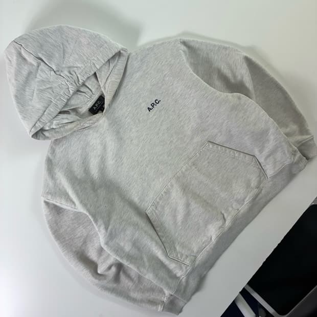 A.P.C.  아페쎄 코튼 로고 그레이 후드티