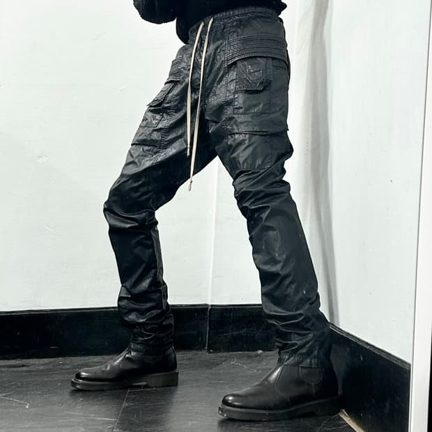 릭오웬스 코팅 태권도 카고 팬츠