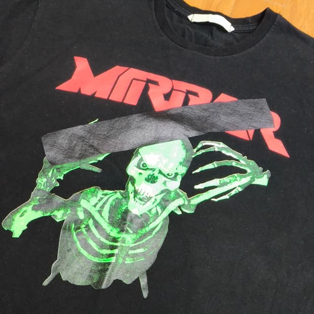 [XL] off-white 미러 스컬 티셔츠