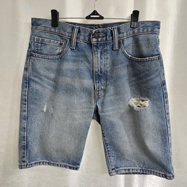 리바이스 505 데미지 워싱 반바지 (1590)