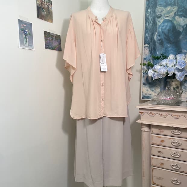 sheer coral shirring point summer loose 