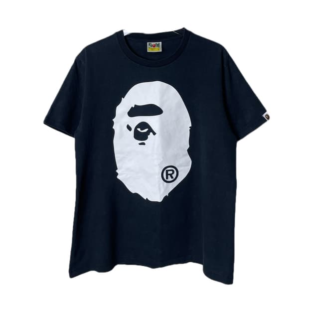[L] BAPE 바이컬러 빅 에이프 헤드 반팔 티셔츠