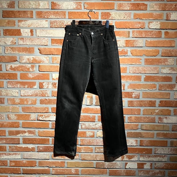 90s USA 빈티지 리바이스 501 블랙 데님 팬츠