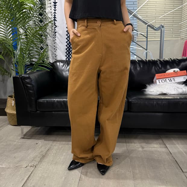 Vintage 와이드 핏 팬츠 브라운계열색