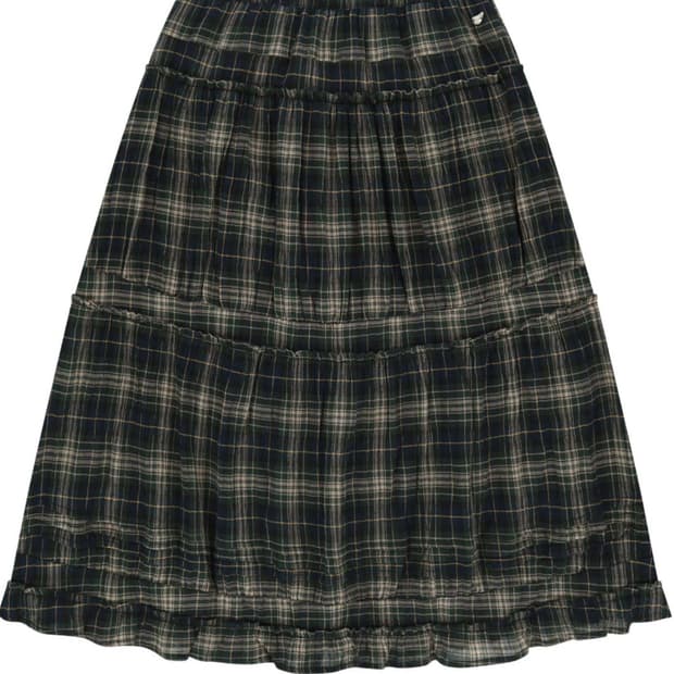 코이세이오 셔링 미디 스커트 체크 1사이즈